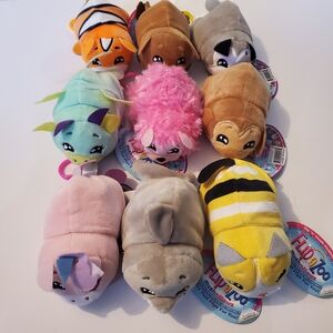 Bundle of 9 Plush Flip-a-Zoo Animal Clip-On Toys Lot 4